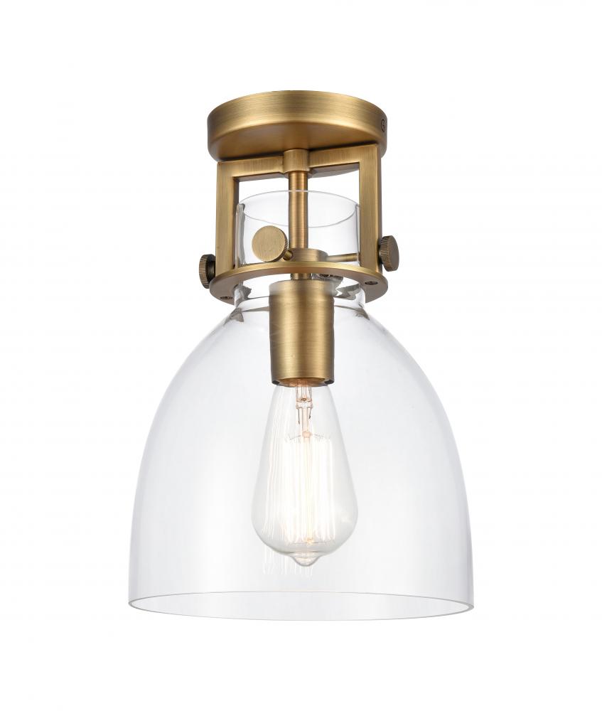 Newton Bell - 1 Light - 8 inch - Brushed Brass - Semi-Flush Mount