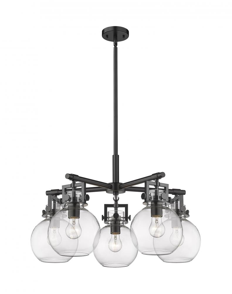 Newton Sphere - 5 Light - 26 inch - Matte Black - Chandelier