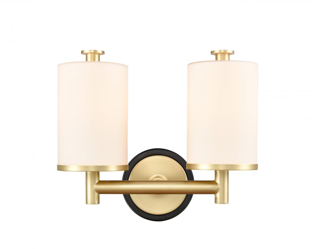 Marlowe - 2 Light - 14 inch - Black Satin Brass - Bath Vanity Light