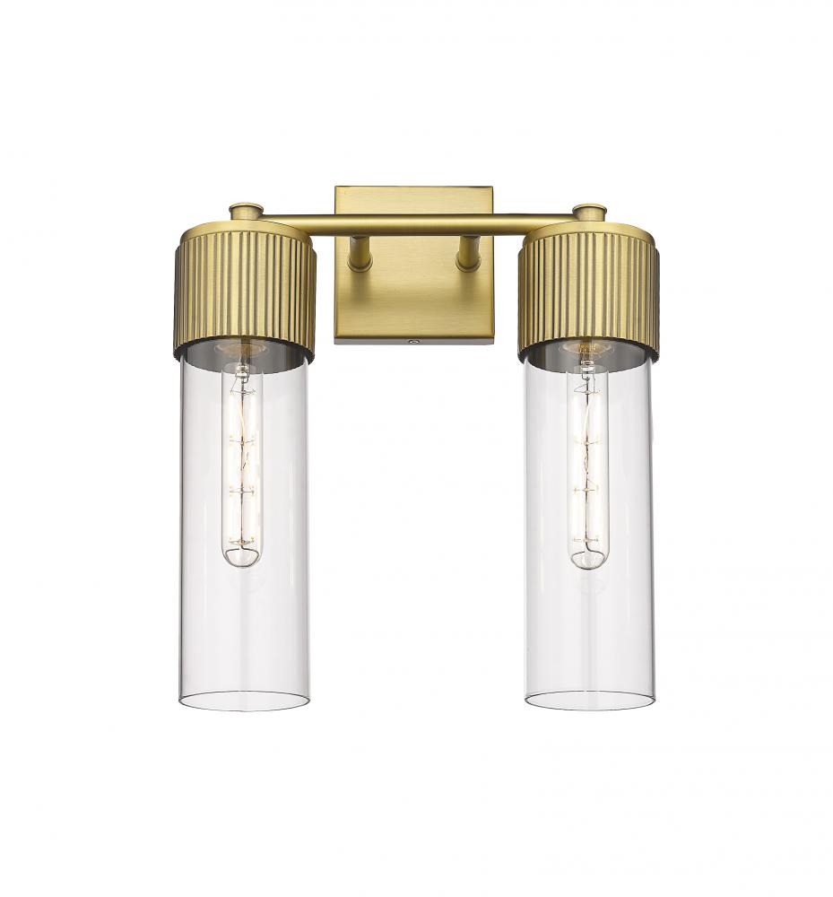 Bolivar - 2 Light - 14 inch - Brushed Brass - Bath Vanity Light