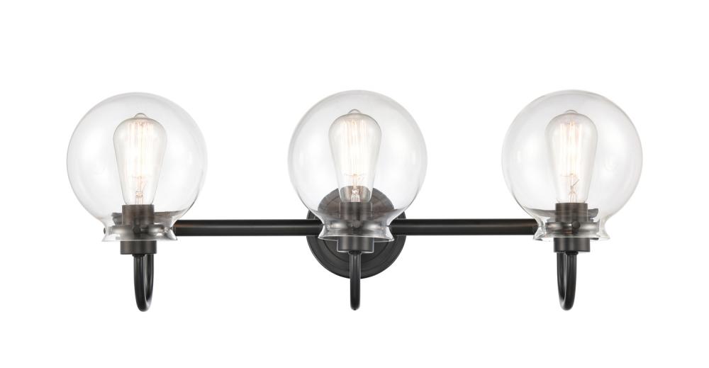 Olivia - 3 Light - 27 inch - Matte Black - Bath Vanity Light