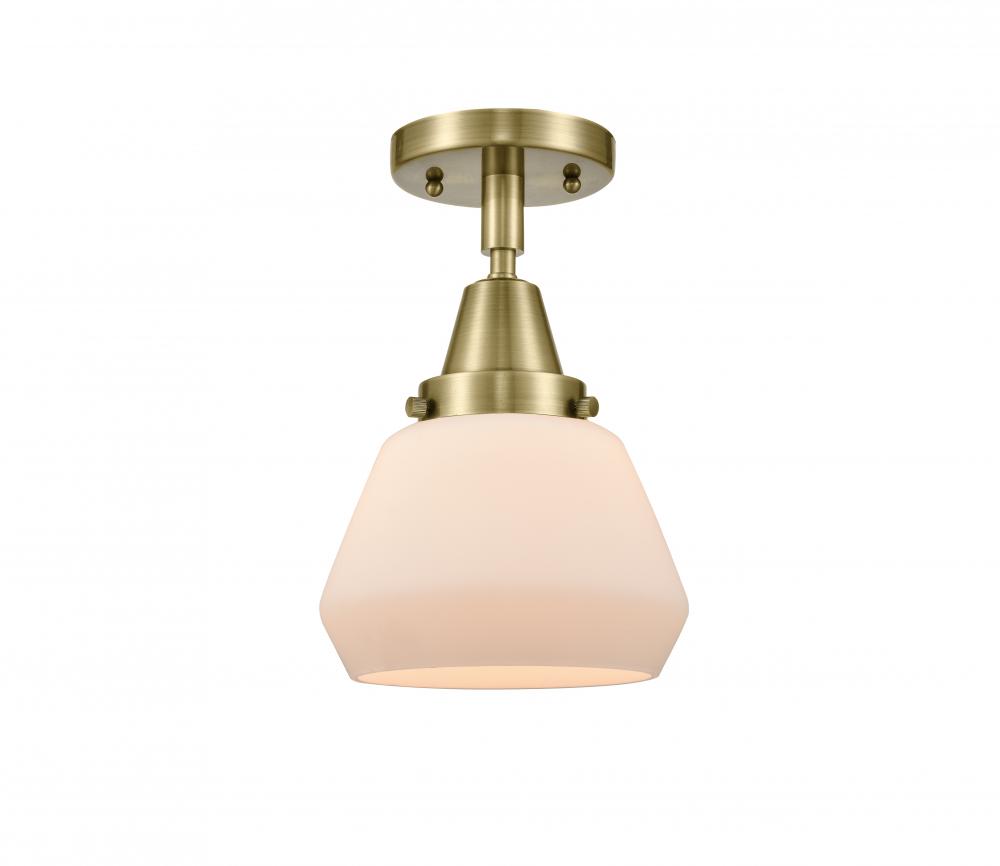 Fulton - 1 Light - 7 inch - Antique Brass - Semi-Flush Mount