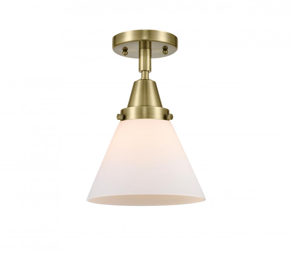 Cone - 1 Light - 8 inch - Antique Brass - Semi-Flush Mount