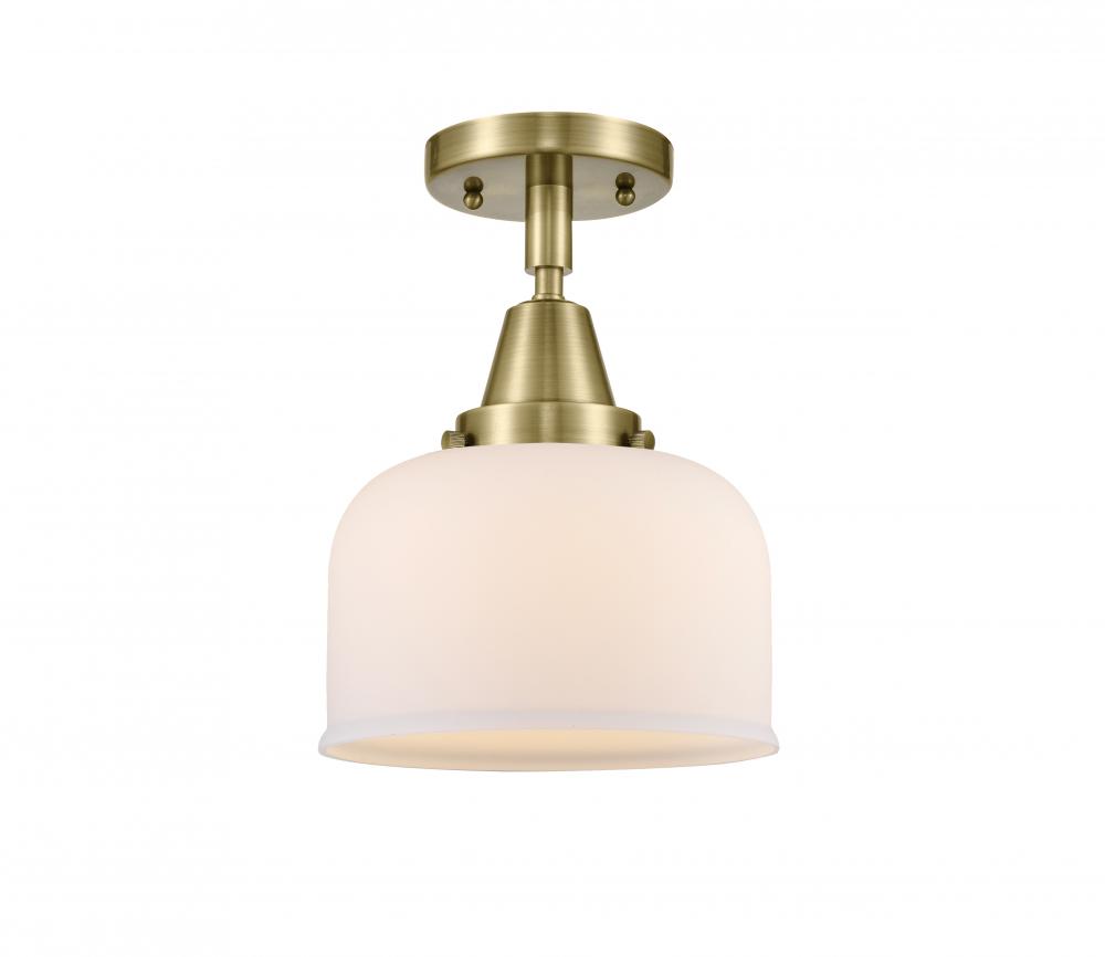 Bell - 1 Light - 8 inch - Antique Brass - Semi-Flush Mount