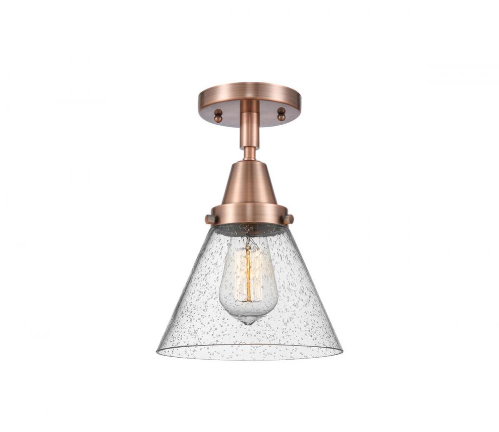 Cone - 1 Light - 8 inch - Antique Copper - Semi-Flush Mount