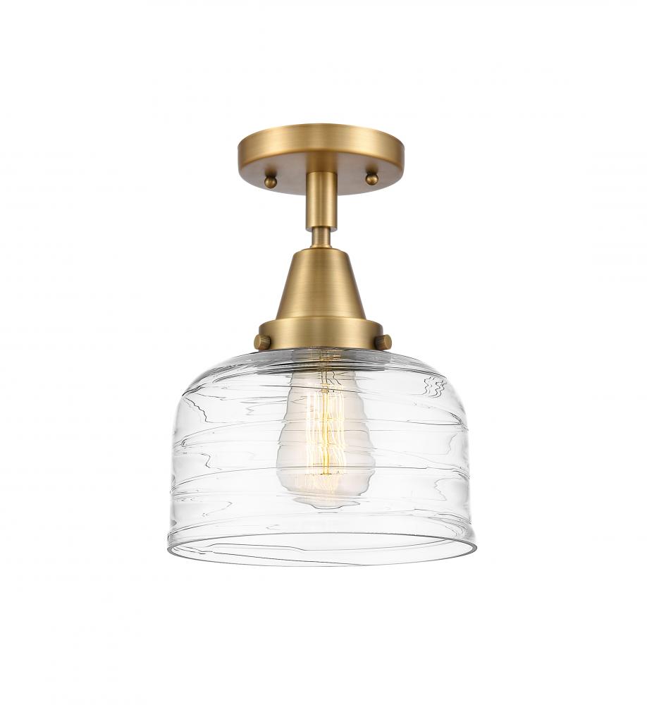 Bell - 1 Light - 8 inch - Brushed Brass - Semi-Flush Mount