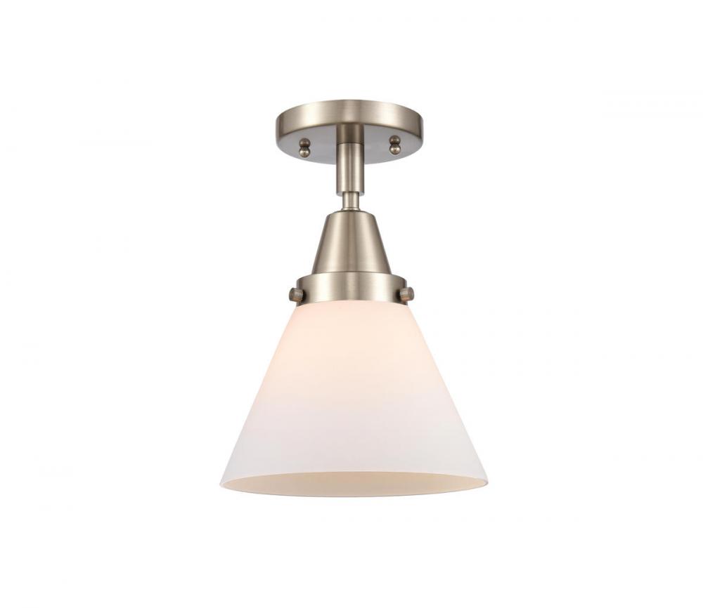 Cone - 1 Light - 8 inch - Brushed Satin Nickel - Semi-Flush Mount