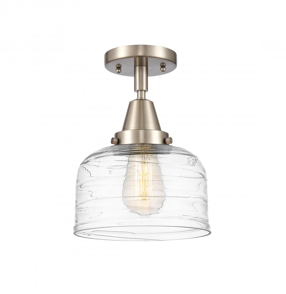 Bell - 1 Light - 8 inch - Brushed Satin Nickel - Semi-Flush Mount