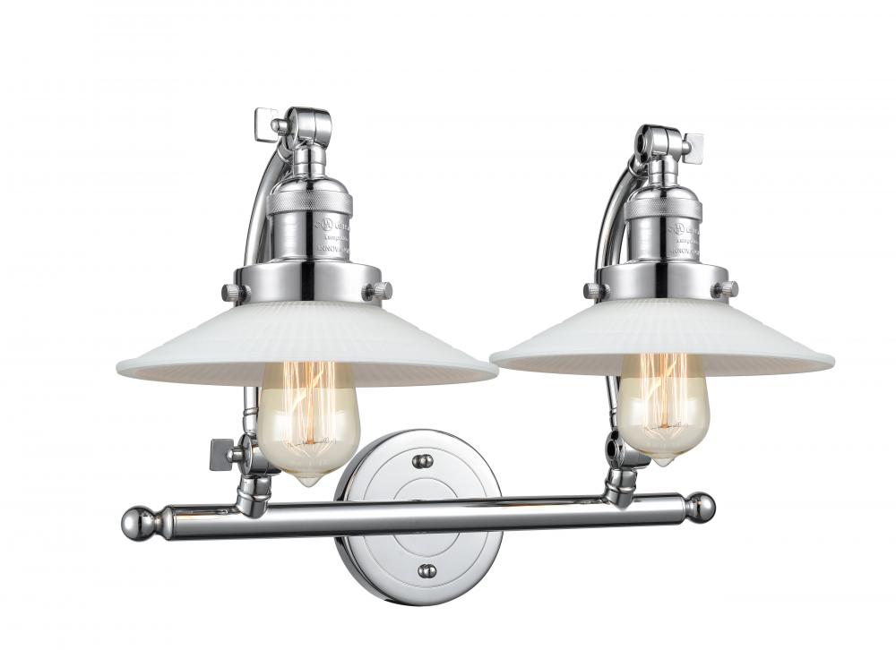 Halophane - 2 Light - 18 inch - Polished Chrome - Adjustable Bath Vanity Light