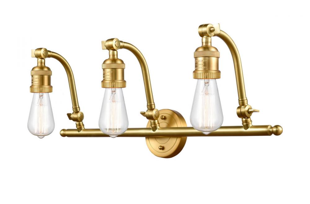 Double Swivel - 3 Light - 26 inch - Satin Gold - Adjustable Bath Vanity Light