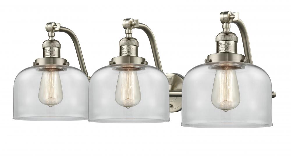 Bell - 3 Light - 28 inch - Brushed Satin Nickel - Adjustable Bath Vanity Light