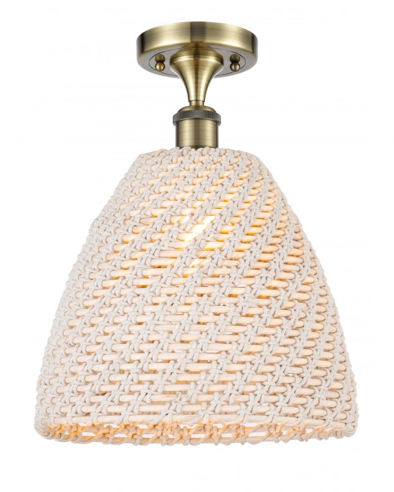 Bristol Natural - 1 Light - 6 inch - Antique Brass - Semi-Flush Mount