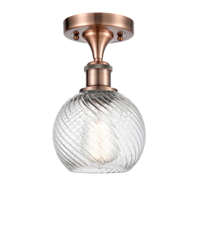 Small Twisted Swirl 1 Light Semi-Flush Mount part of the Ballston Collection