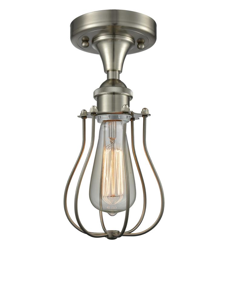 Muselet - 1 Light - 6 inch - Brushed Satin Nickel - Semi-Flush Mount