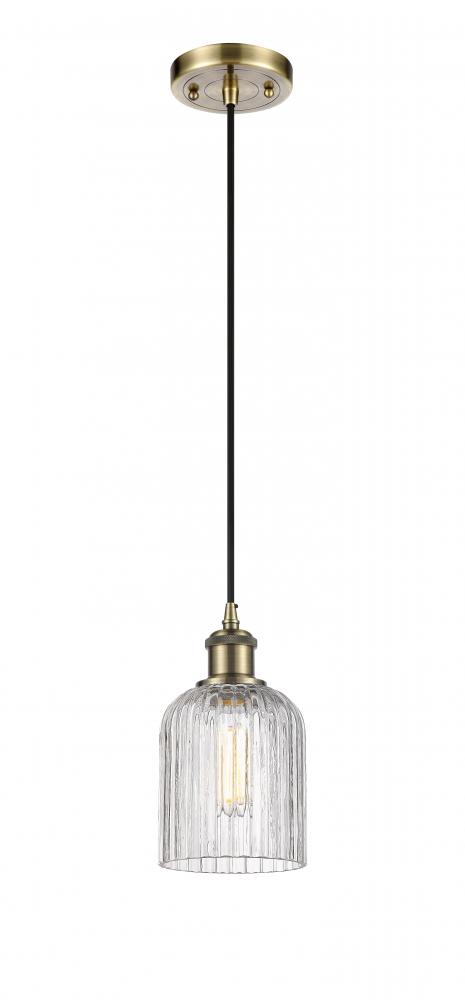 Bridal Veil - 1 Light - 5 inch - Antique Brass - Cord hung - Mini Pendant