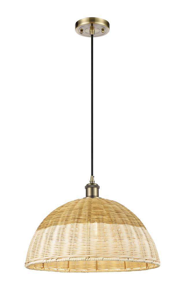 Bristol Natural II - 1 Light - 16 inch - Antique Brass - Cord hung - Mini Pendant