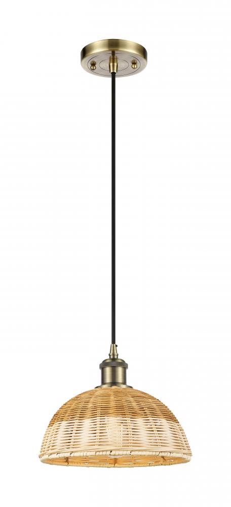 Bristol Natural II - 1 Light - 9 inch - Antique Brass - Cord hung - Mini Pendant
