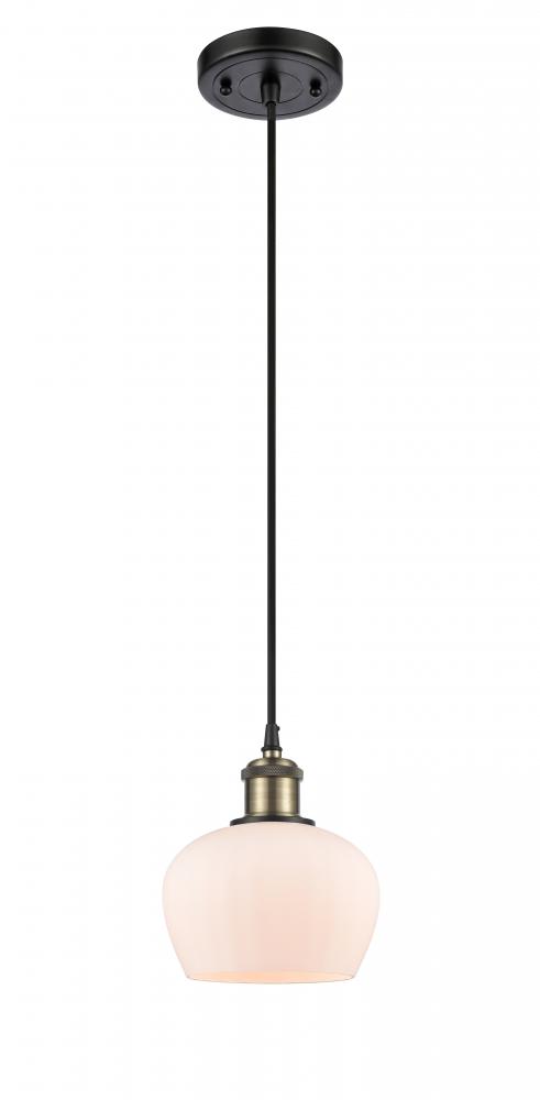 Fenton - 1 Light - 7 inch - Black Antique Brass - Cord hung - Mini Pendant