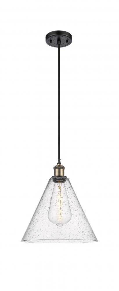 Berkshire - 1 Light - 12 inch - Black Antique Brass - Cord hung - Mini Pendant