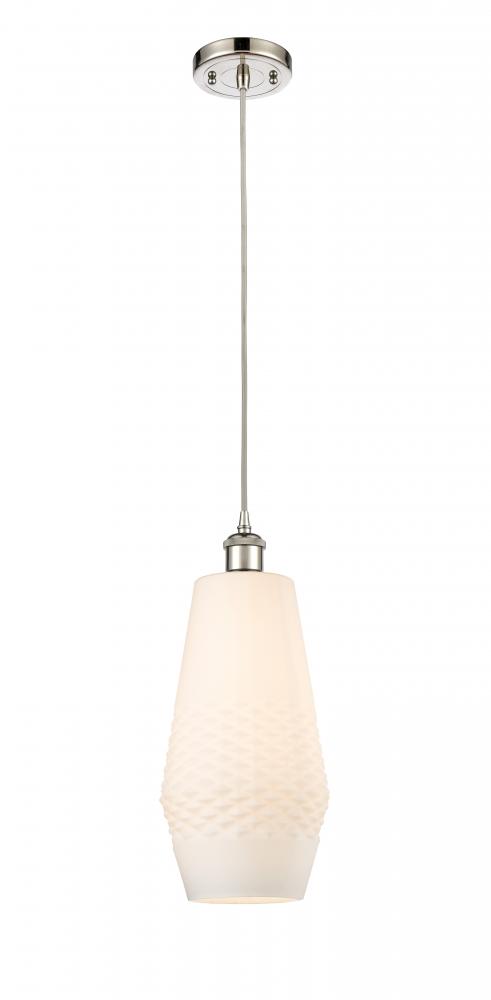 Windham - 1 Light - 7 inch - Polished Nickel - Cord hung - Mini Pendant