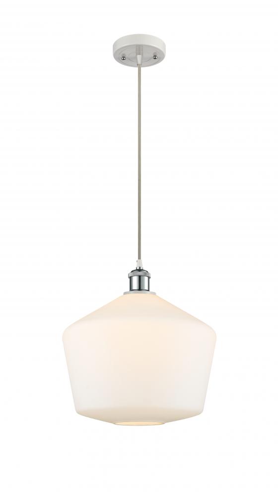 Cindyrella - 1 Light - 12 inch - White Polished Chrome - Cord hung - Mini Pendant