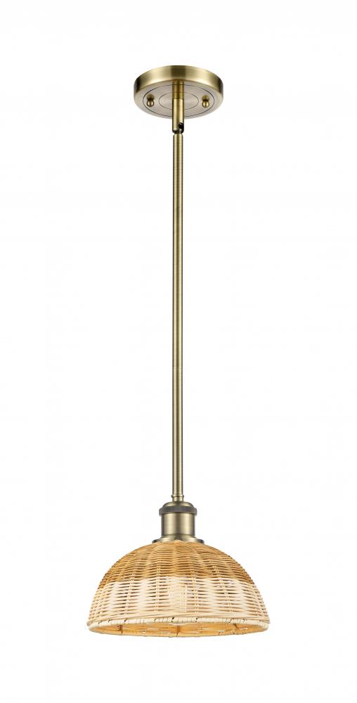 Bristol Natural II - 1 Light - 9 inch - Antique Brass - Stem hung - Mini Pendant
