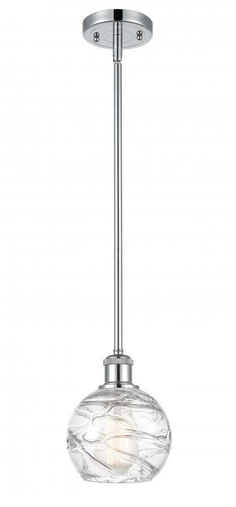 Athens Deco Swirl - 1 Light - 6 inch - Polished Chrome - Mini Pendant