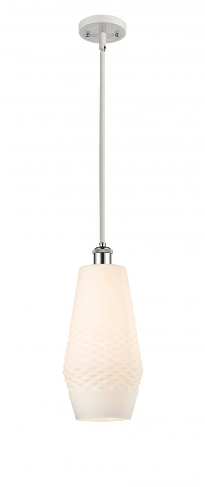 Windham - 1 Light - 7 inch - White Polished Chrome - Mini Pendant
