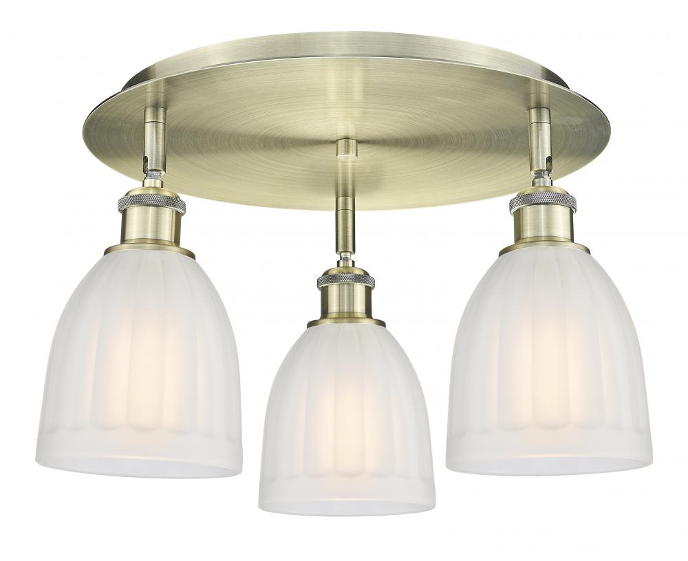 Brookfield - 3 Light - 18 inch - Antique Brass - Semi-Flush Mount
