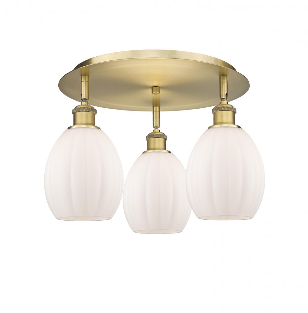 Eaton - 3 Light - 17 inch - Brushed Brass - Semi-Flush Mount