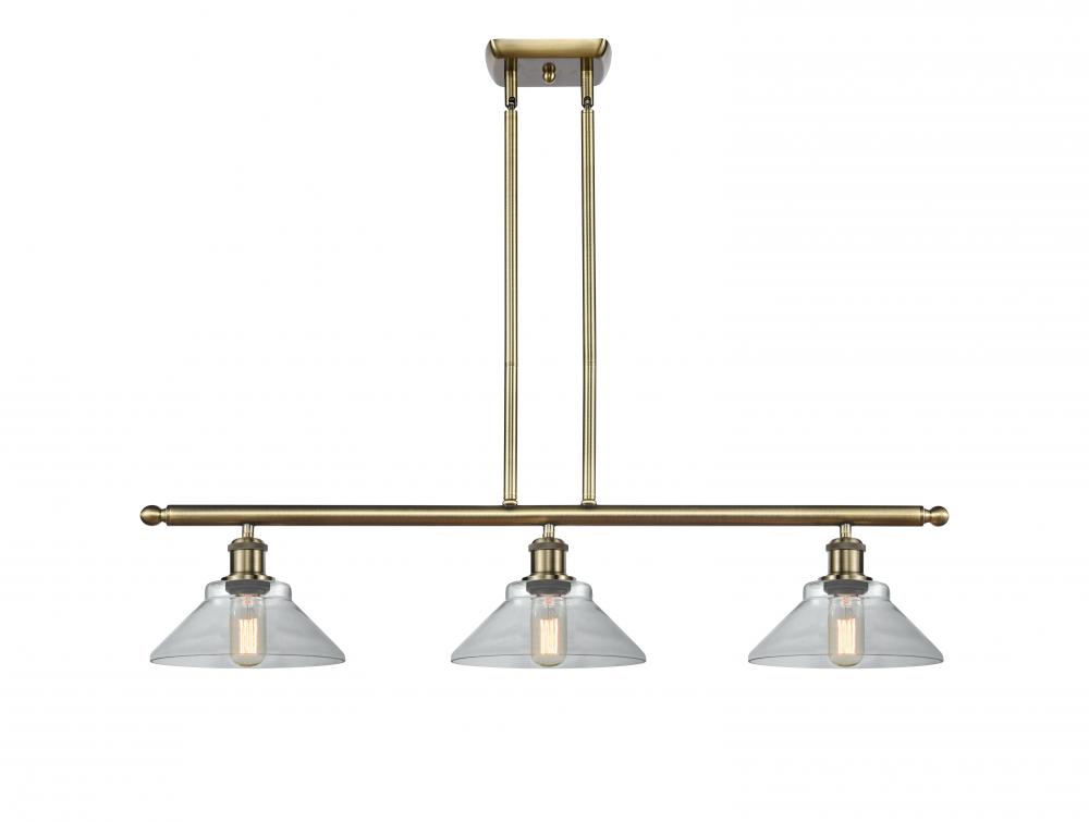 Orwell - 3 Light - 36 inch - Antique Brass - Stem hung - Island Light