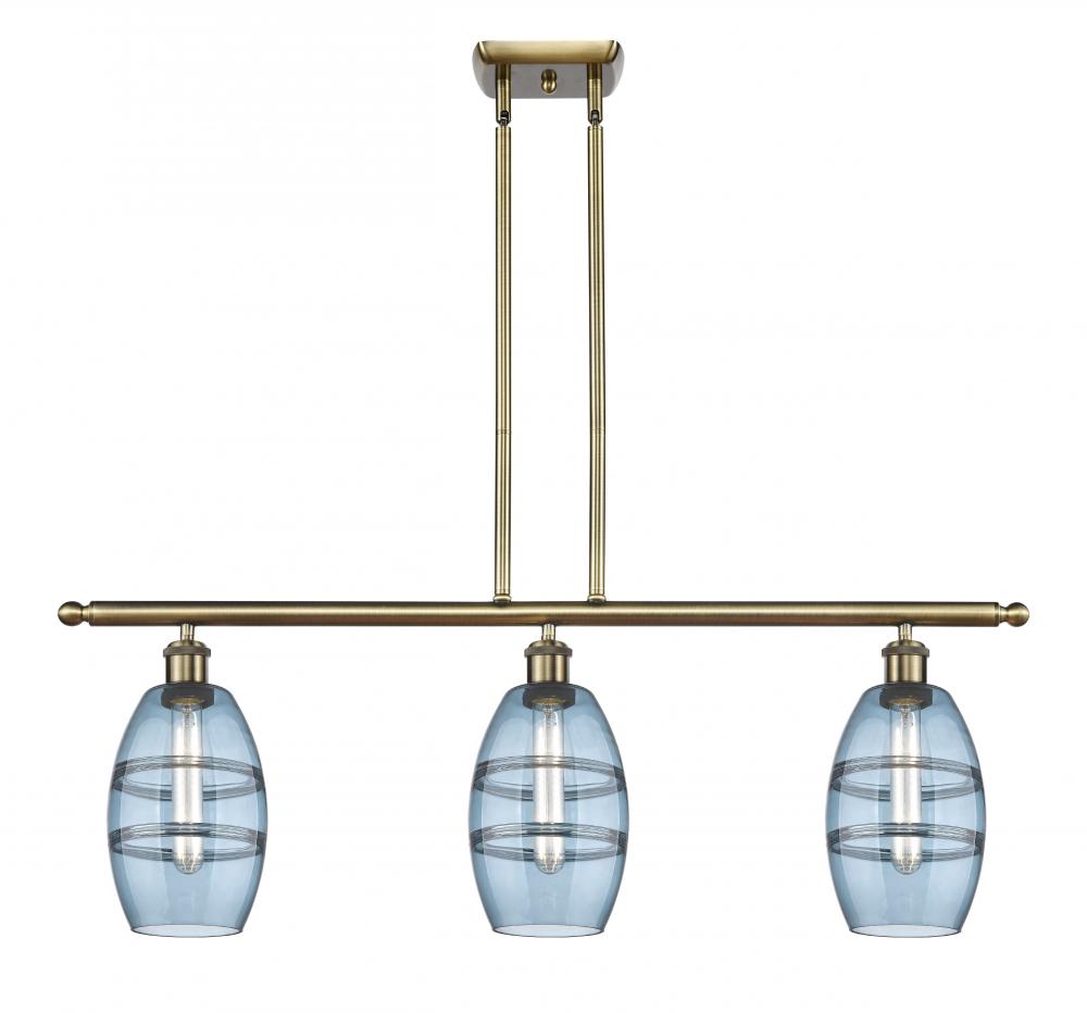 Vaz - 3 Light - 36 inch - Antique Brass - Stem hung - Island Light