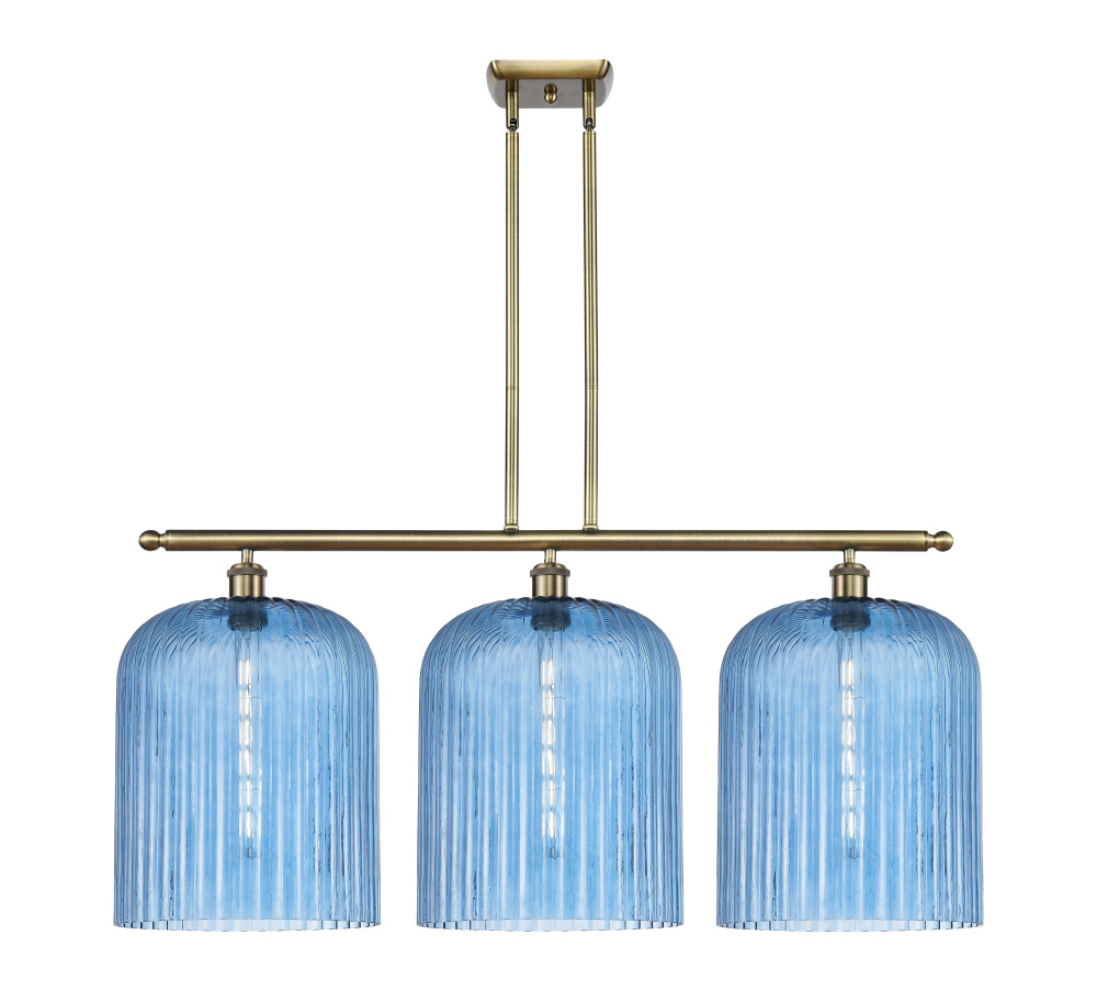 Bridal Veil - 3 Light - 36 inch - Antique Brass - Stem hung - Island Light