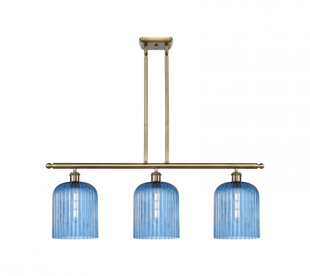 Bridal Veil - 3 Light - 36 inch - Antique Brass - Stem hung - Island Light