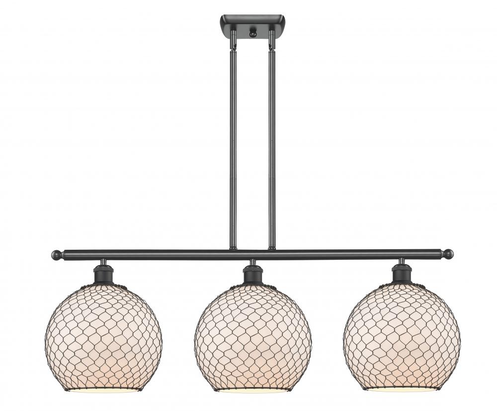 Large Farmhouse Chicken Wire 3 Light Island Light