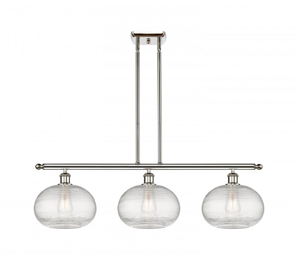 Ithaca - 3 Light - 37 inch - Polished Nickel - Stem hung - Island Light