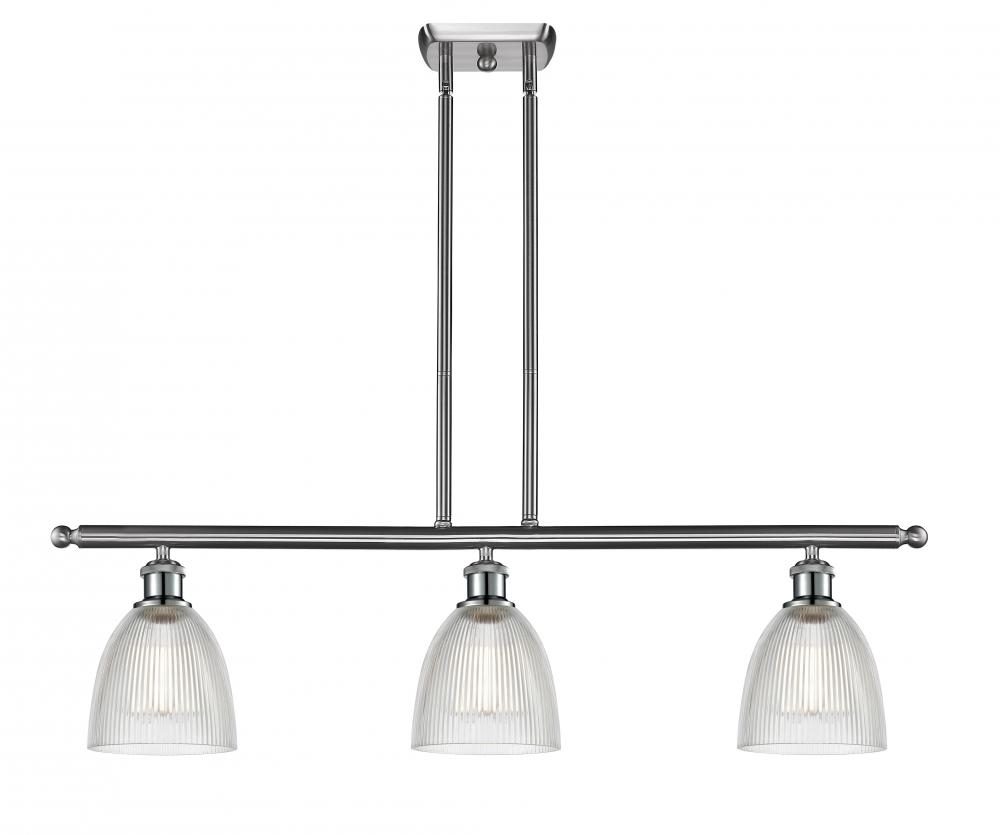 Castile - 3 Light - 36 inch - Brushed Satin Nickel - Stem hung - Island Light
