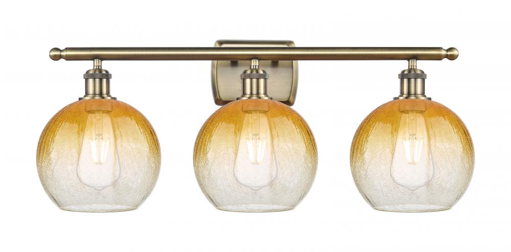 Brookhaven Globe - 3 Light - 28 inch - Antique Brass - Bath Vanity Light