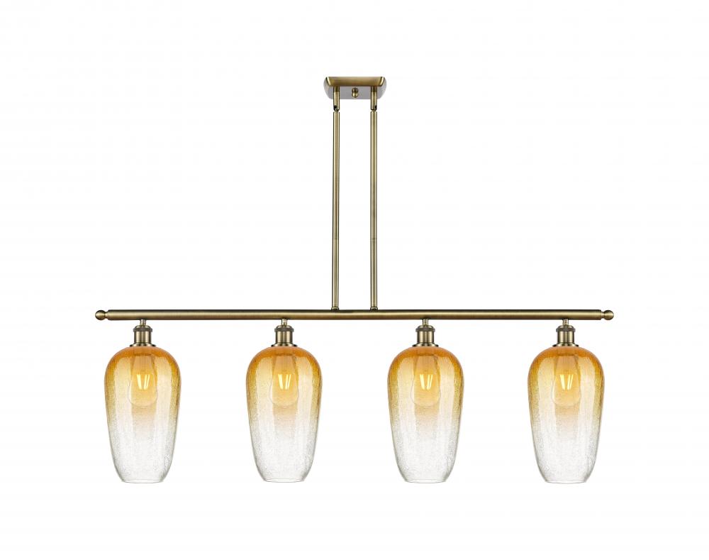 Brookhaven Flute - 4 Light - 48 inch - Antique Brass - Stem Hung - Island Light