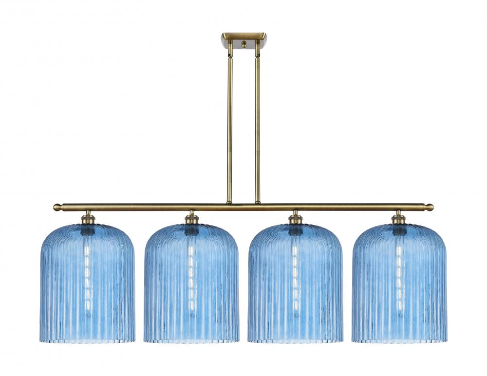 Bridal Veil - 4 Light - 48 inch - Antique Brass - Stem hung - Island Light