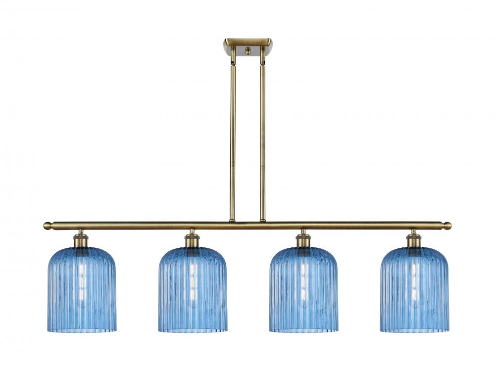 Bridal Veil - 4 Light - 48 inch - Antique Brass - Stem hung - Island Light