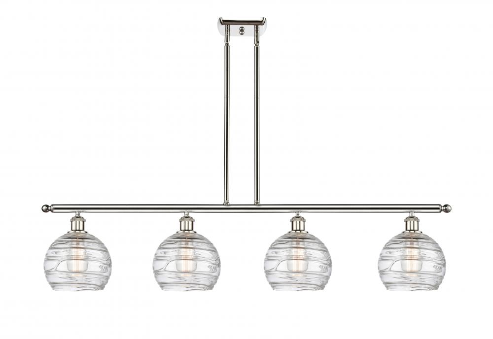 Athens Deco Swirl - 4 Light - 48 inch - Polished Nickel - Stem hung - Island Light