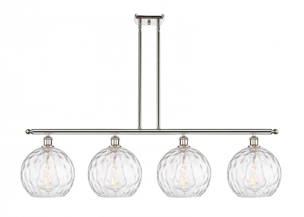 Athens Water Glass - 4 Light - 48 inch - Polished Nickel - Stem hung - Island Light