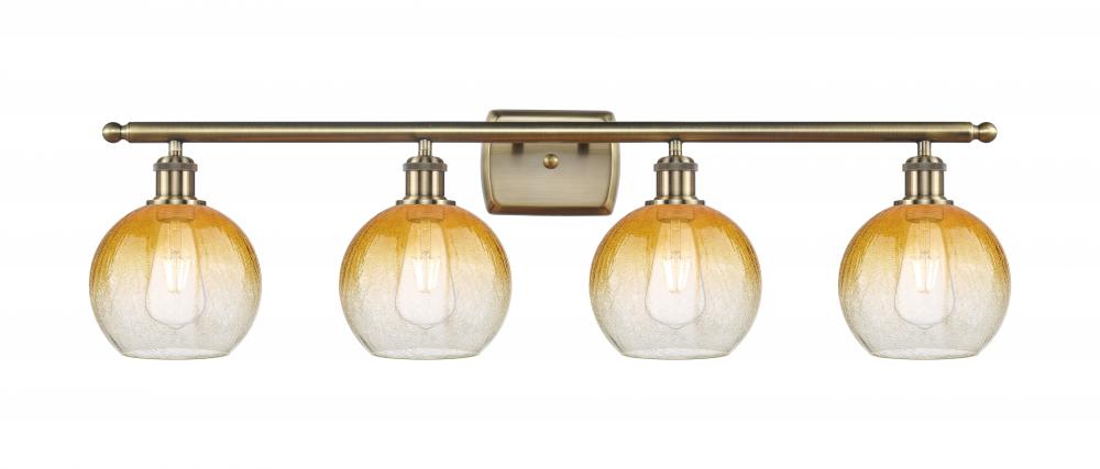 Brookhaven Globe - 4 Light - 38 inch - Antique Brass - Bath Vanity Light