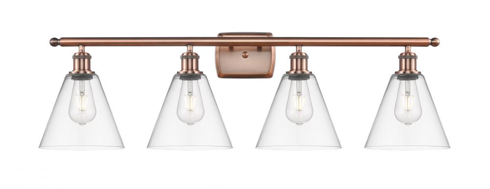Berkshire - 4 Light - 38 inch - Antique Copper - Bath Vanity Light