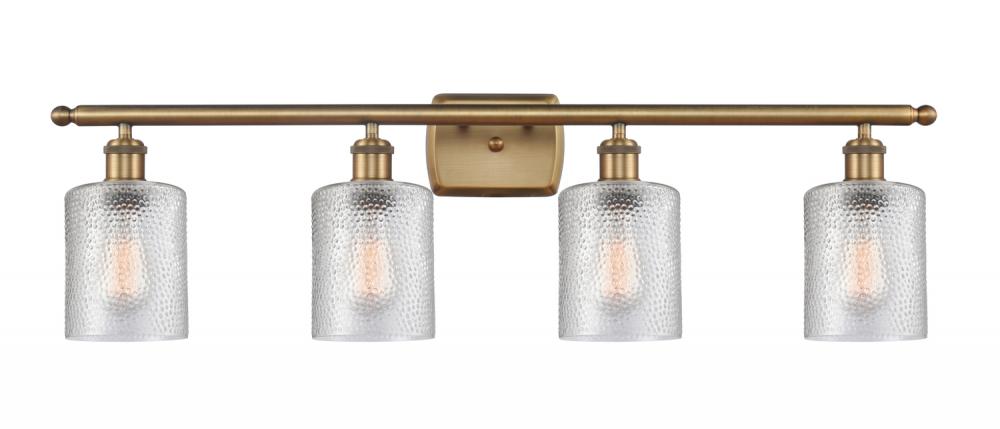 Cobbleskill - 4 Light - 35 inch - Brushed Brass - Bath Vanity Light