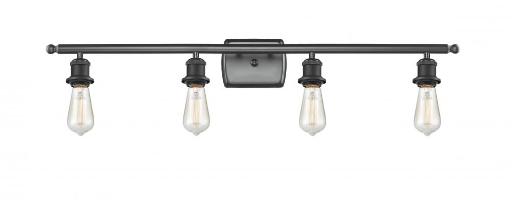 Bare Bulb - 4 Light - 36 inch - Matte Black - Bath Vanity Light