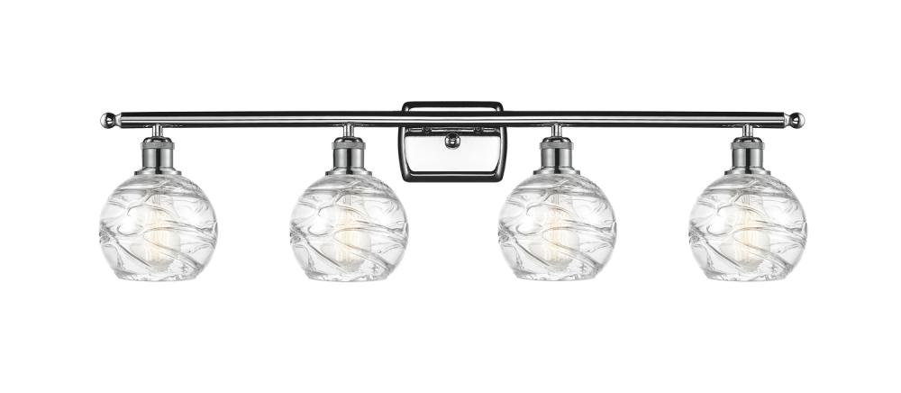 Athens Deco Swirl - 4 Light - 36 inch - Polished Chrome - Bath Vanity Light