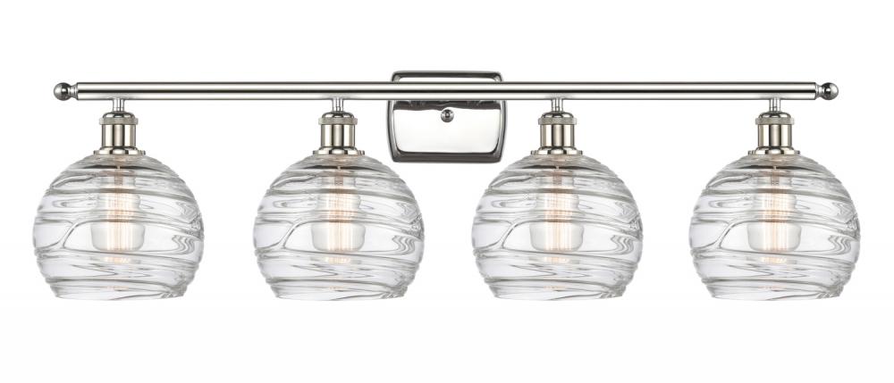Athens Deco Swirl - 4 Light - 38 inch - Polished Nickel - Bath Vanity Light