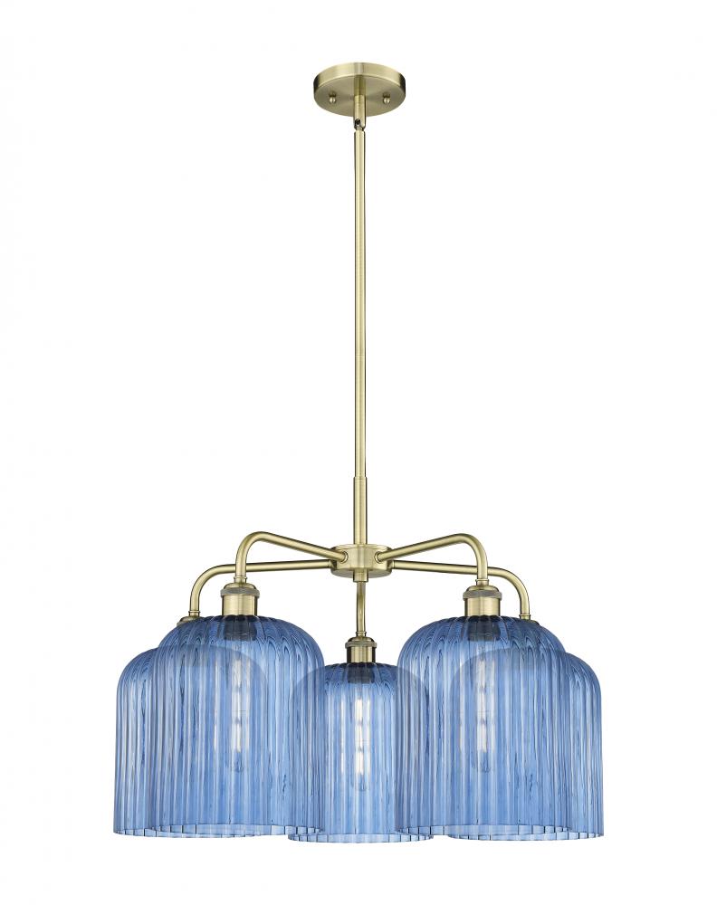 Bridal Veil - 5 Light - 23 inch - Antique Brass - Chandelier